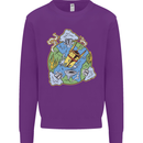 Climate Change Earth Destruction Nuclear War Mens Sweatshirt Jumper Purple