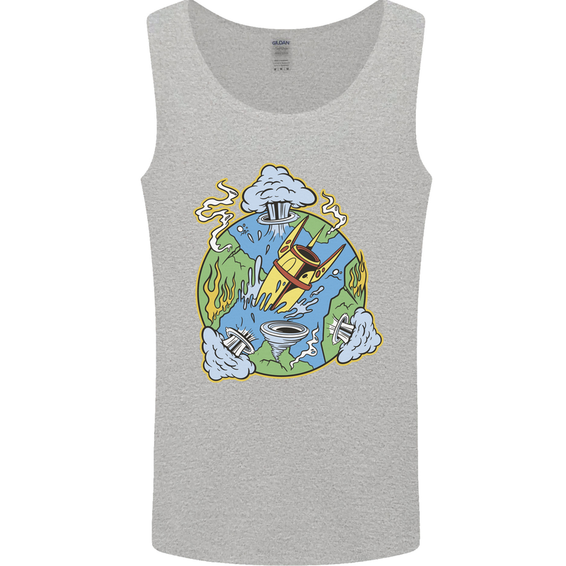 Climate Change Earth Destruction Nuclear War Mens Vest Tank Top Sports Grey