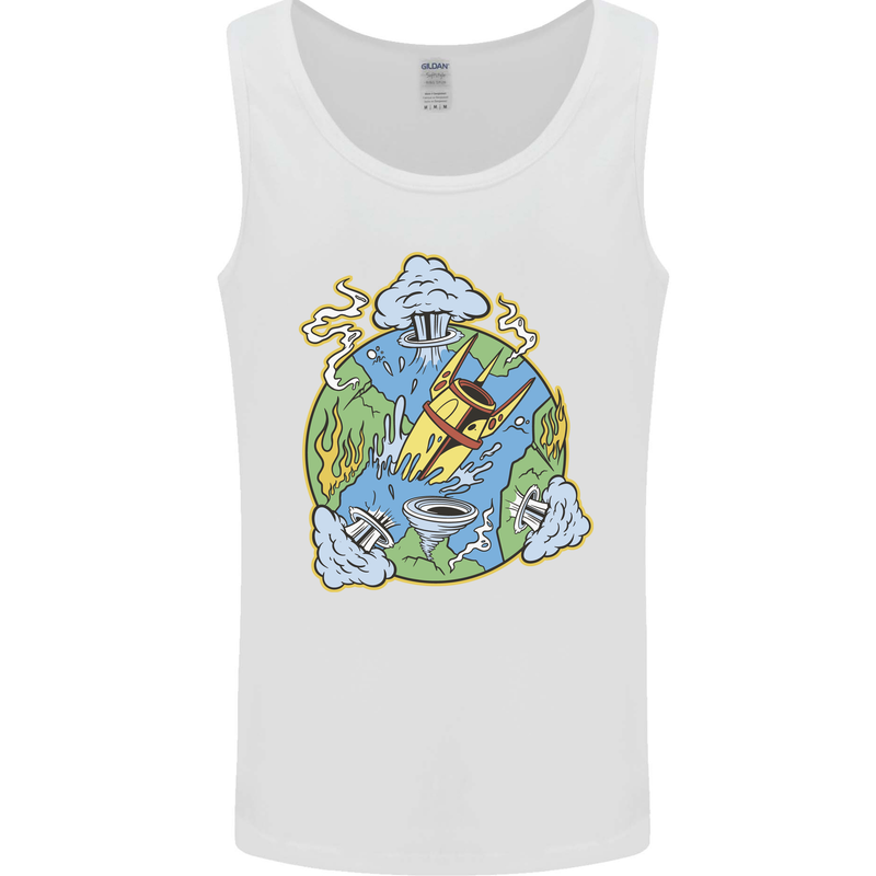 Climate Change Earth Destruction Nuclear War Mens Vest Tank Top White
