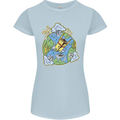Climate Change Earth Destruction Nuclear War Womens Petite Cut T-Shirt Light Blue