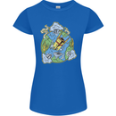 Climate Change Earth Destruction Nuclear War Womens Petite Cut T-Shirt Royal Blue