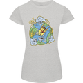 Climate Change Earth Destruction Nuclear War Womens Petite Cut T-Shirt Sports Grey