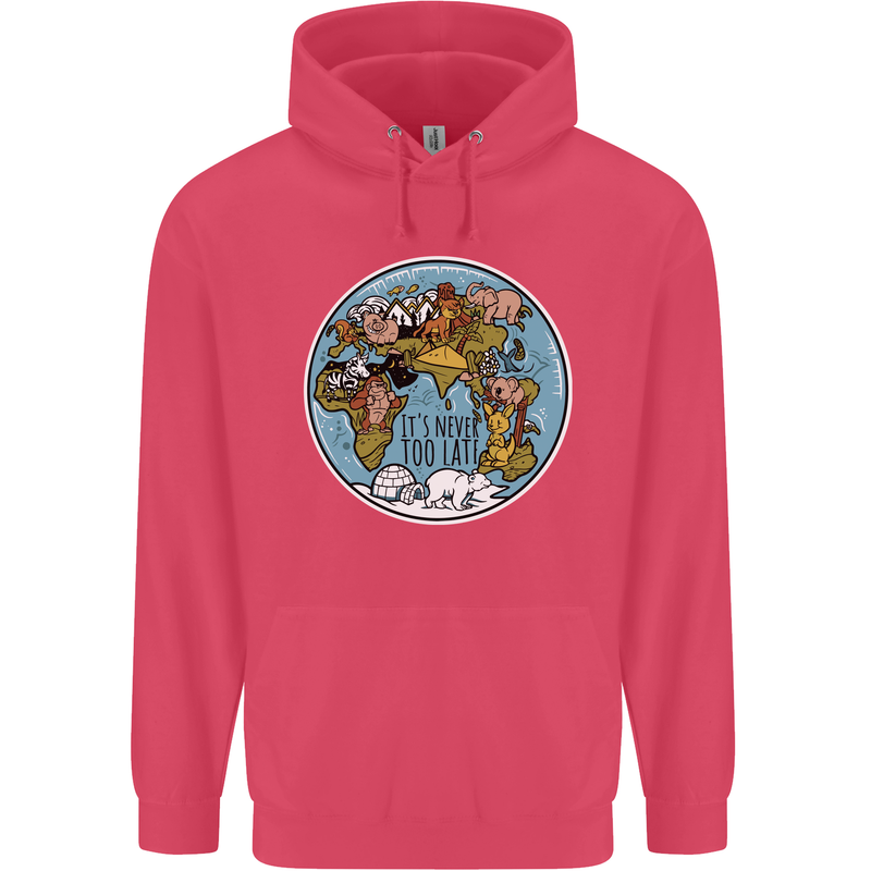 Climate Change It's Never Too Late Childrens Kids Hoodie Heliconia