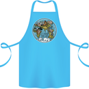 Climate Change It's Never Too Late Cotton Apron 100% Organic Turquoise
