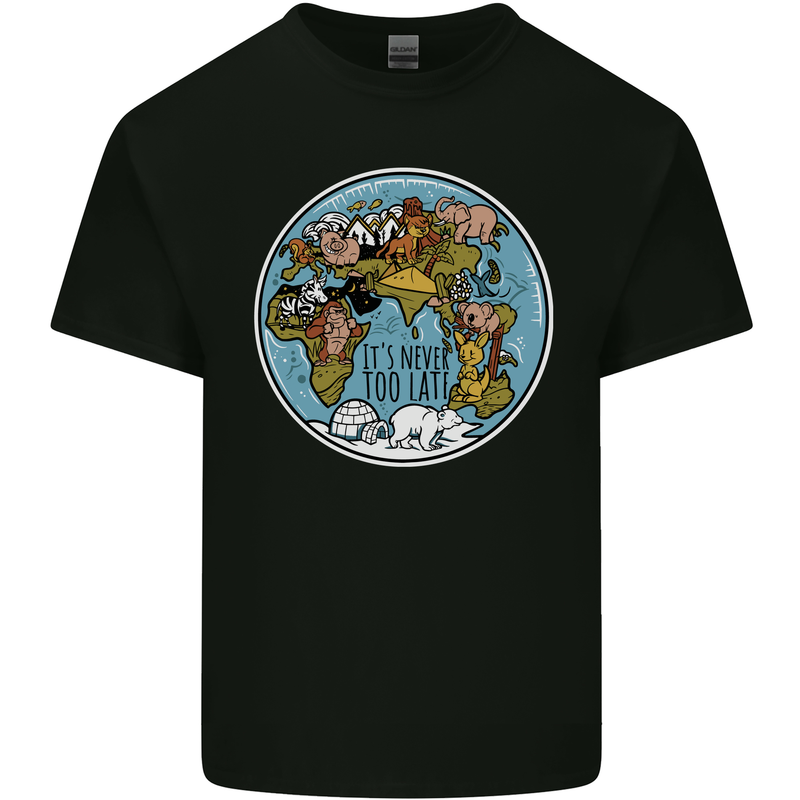 Climate Change It's Never Too Late Kids T-Shirt Childrens Black
