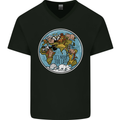 Climate Change It's Never Too Late Mens V-Neck Cotton T-Shirt Black