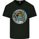 Climate Change It's Never Too Late Mens V-Neck Cotton T-Shirt Black