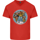 Climate Change It's Never Too Late Mens V-Neck Cotton T-Shirt Red