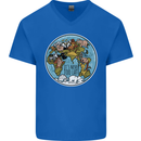 Climate Change It's Never Too Late Mens V-Neck Cotton T-Shirt Royal Blue