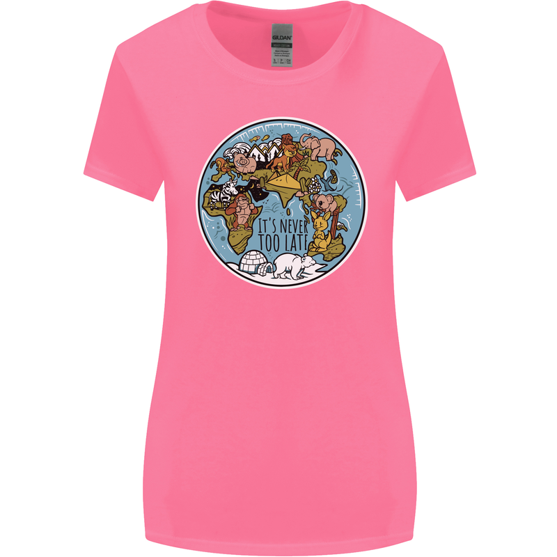 Climate Change It's Never Too Late Womens Wider Cut T-Shirt Azalea