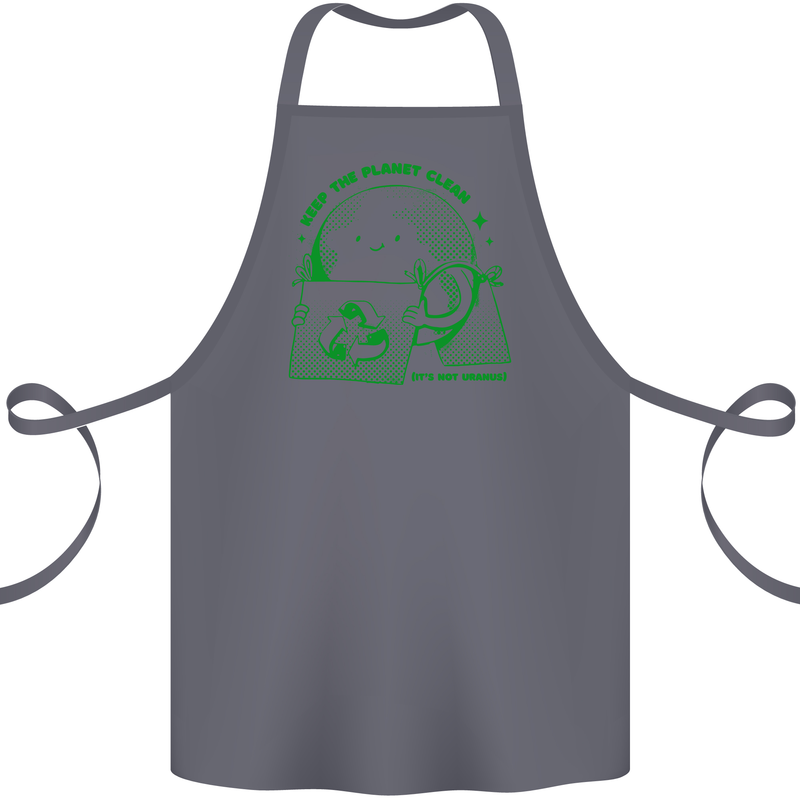 Climate Change Keep the Planet Clean Cotton Apron 100% Organic Steel