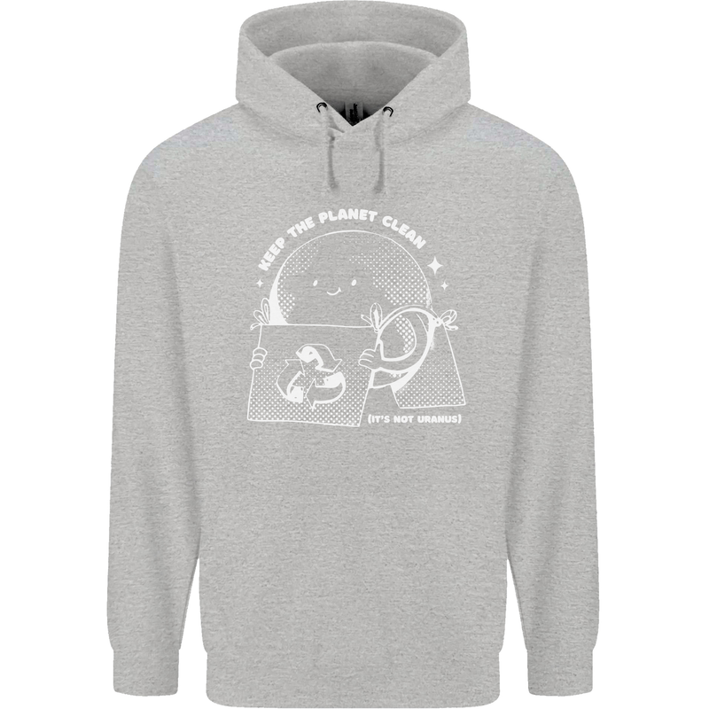 Climate Change Keep the Planet Clean Funny Childrens Kids Hoodie Sports Grey