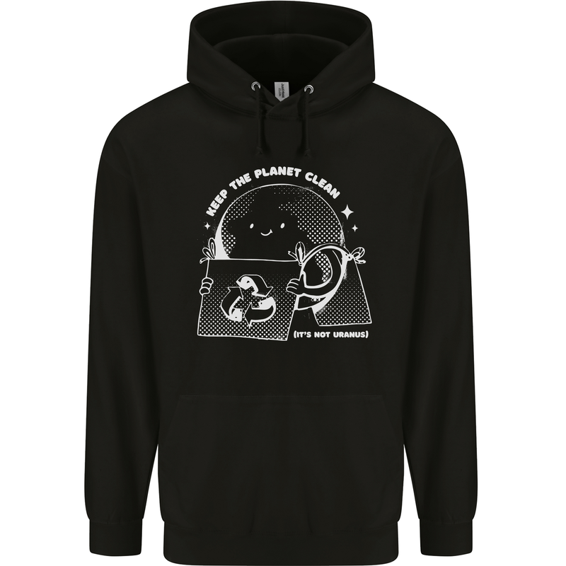 Climate Change Keep the Planet Clean Funny Mens 80% Cotton Hoodie Black