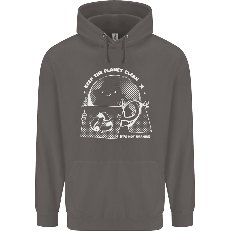 Climate Change Keep the Planet Clean Funny Mens 80% Cotton Hoodie Charcoal