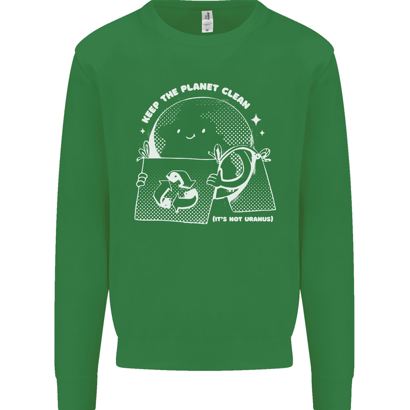 Climate Change Keep the Planet Clean Funny Mens Sweatshirt Jumper Irish Green