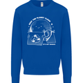 Climate Change Keep the Planet Clean Funny Mens Sweatshirt Jumper Royal Blue