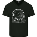 Climate Change Keep the Planet Clean Funny Mens V-Neck Cotton T-Shirt Black