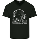 Climate Change Keep the Planet Clean Funny Mens V-Neck Cotton T-Shirt Black