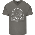 Climate Change Keep the Planet Clean Funny Mens V-Neck Cotton T-Shirt Charcoal