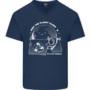 Climate Change Keep the Planet Clean Funny Mens V-Neck Cotton T-Shirt Navy Blue