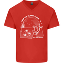 Climate Change Keep the Planet Clean Funny Mens V-Neck Cotton T-Shirt Red