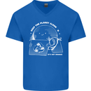 Climate Change Keep the Planet Clean Funny Mens V-Neck Cotton T-Shirt Royal Blue