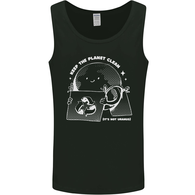Climate Change Keep the Planet Clean Funny Mens Vest Tank Top Black