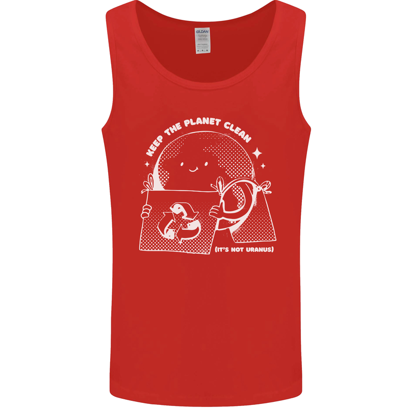 Climate Change Keep the Planet Clean Funny Mens Vest Tank Top Red