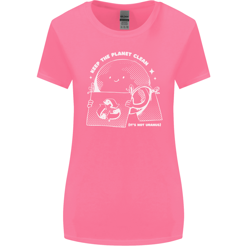 Climate Change Keep the Planet Clean Funny Womens Wider Cut T-Shirt Azalea