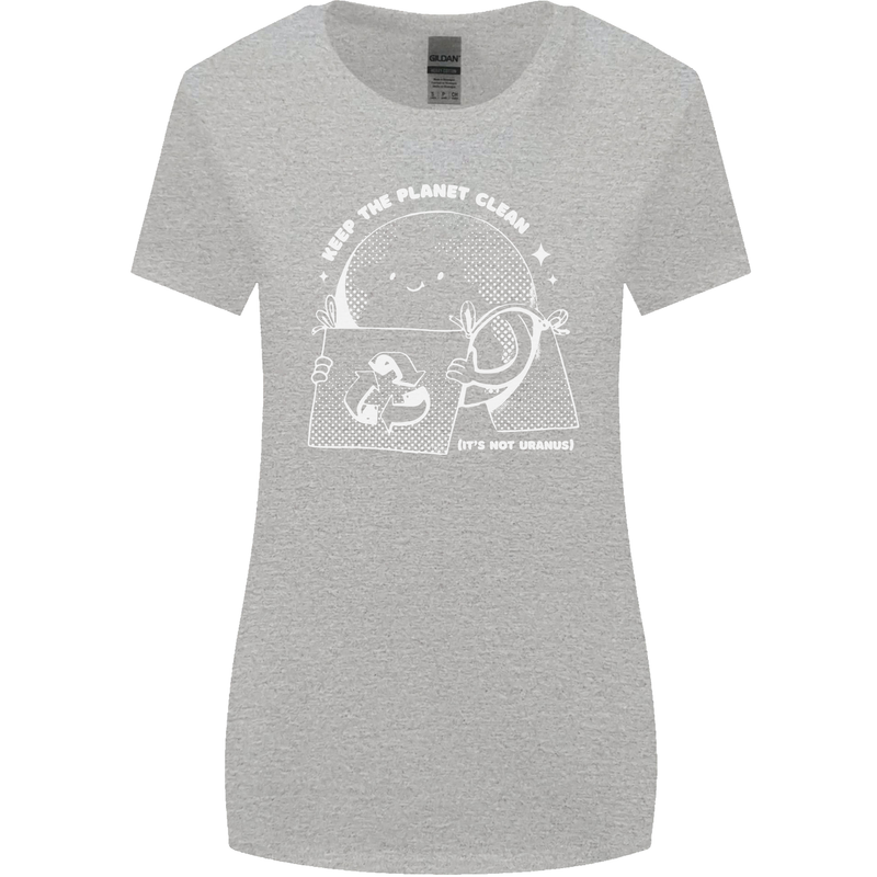 Climate Change Keep the Planet Clean Funny Womens Wider Cut T-Shirt Sports Grey
