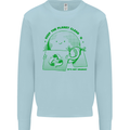 Climate Change Keep the Planet Clean Mens Sweatshirt Jumper Light Blue