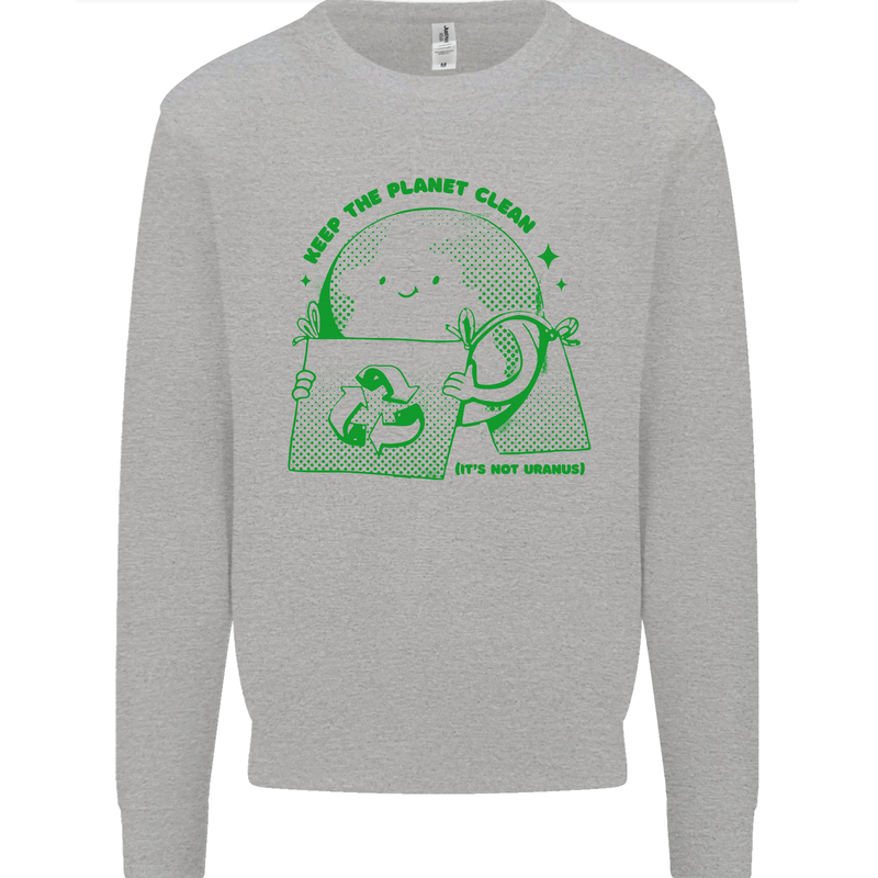 Climate Change Keep the Planet Clean Mens Sweatshirt Jumper Sports Grey