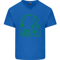 Climate Change Keep the Planet Clean Mens V-Neck Cotton T-Shirt Royal Blue