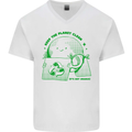 Climate Change Keep the Planet Clean Mens V-Neck Cotton T-Shirt White
