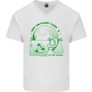 Climate Change Keep the Planet Clean Mens V-Neck Cotton T-Shirt White