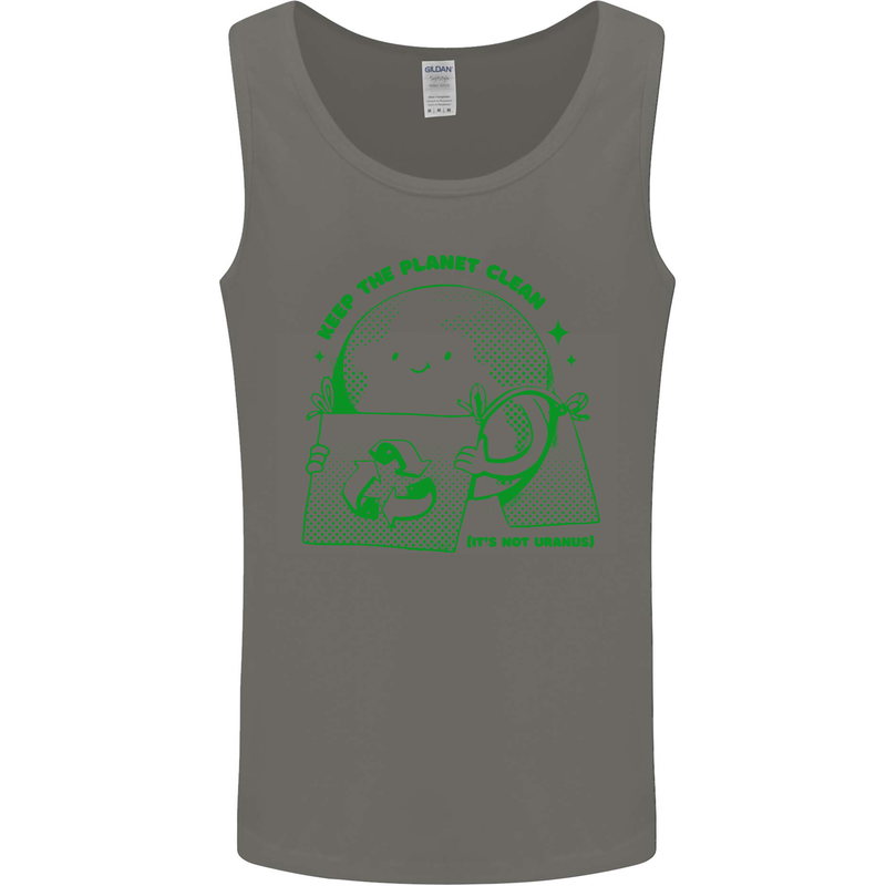 Climate Change Keep the Planet Clean Mens Vest Tank Top Charcoal