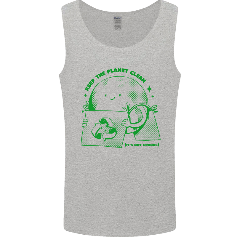 Climate Change Keep the Planet Clean Mens Vest Tank Top Sports Grey