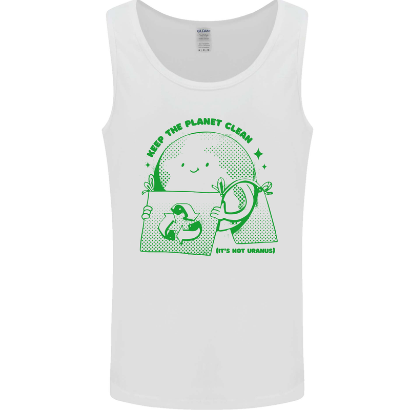 Climate Change Keep the Planet Clean Mens Vest Tank Top White