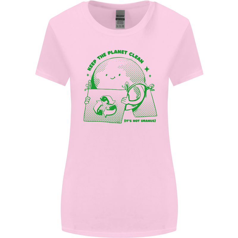 Climate Change Keep the Planet Clean Womens Wider Cut T-Shirt Light Pink