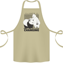 Climate Change Polar Bears Environment Cotton Apron 100% Organic Khaki