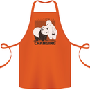 Climate Change Polar Bears Environment Cotton Apron 100% Organic Orange
