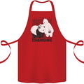 Climate Change Polar Bears Environment Cotton Apron 100% Organic Red