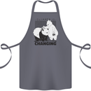 Climate Change Polar Bears Environment Cotton Apron 100% Organic Steel