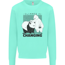 Climate Change Polar Bears Environment Kids Sweatshirt Jumper Peppermint