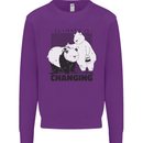 Climate Change Polar Bears Environment Kids Sweatshirt Jumper Purple