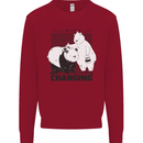 Climate Change Polar Bears Environment Kids Sweatshirt Jumper Red