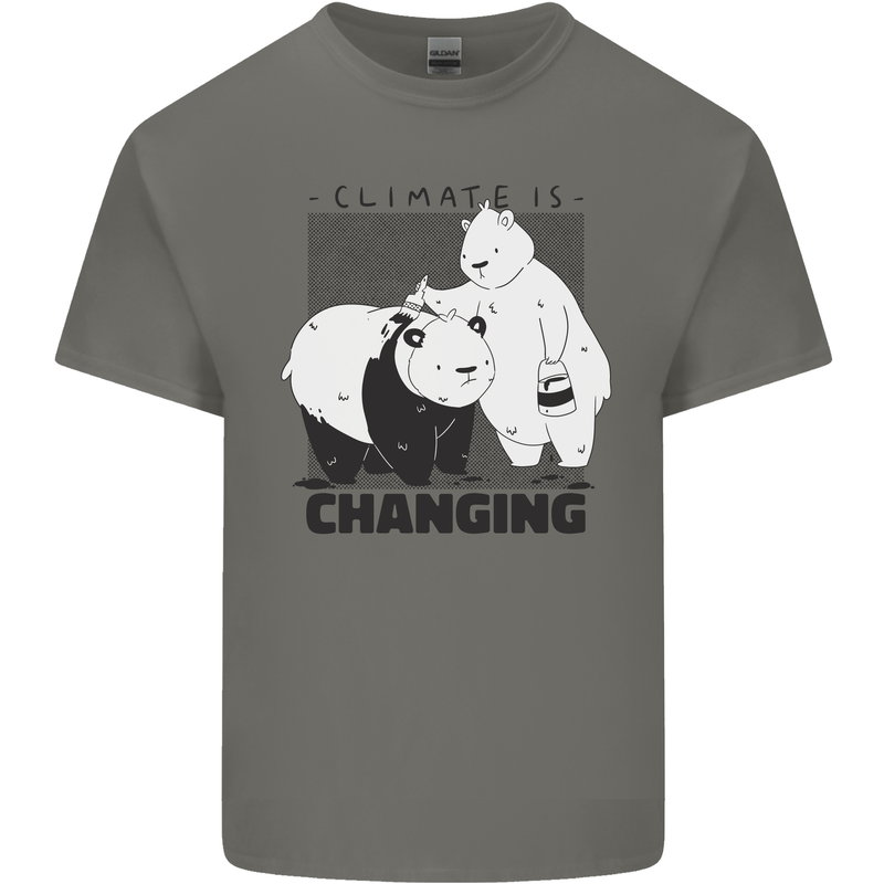 Climate Change Polar Bears Environment Kids T-Shirt Childrens Charcoal