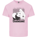 Climate Change Polar Bears Environment Kids T-Shirt Childrens Light Pink