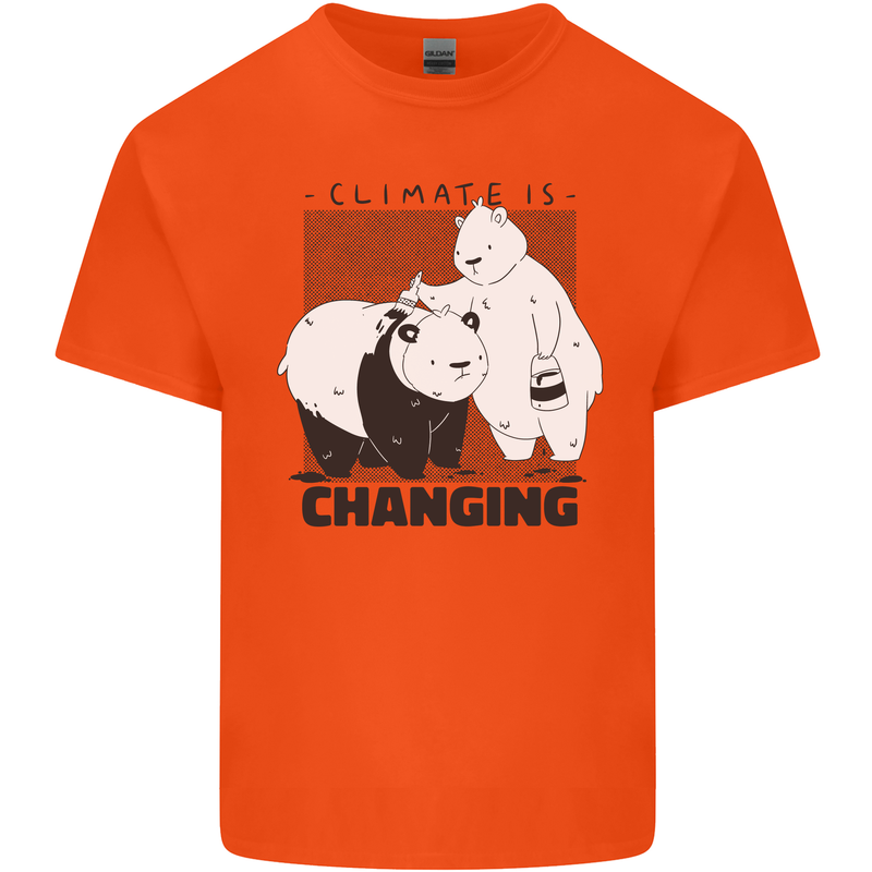 Climate Change Polar Bears Environment Kids T-Shirt Childrens Orange