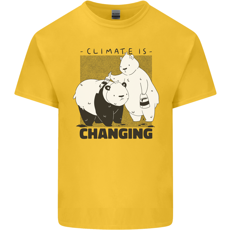 Climate Change Polar Bears Environment Kids T-Shirt Childrens Yellow